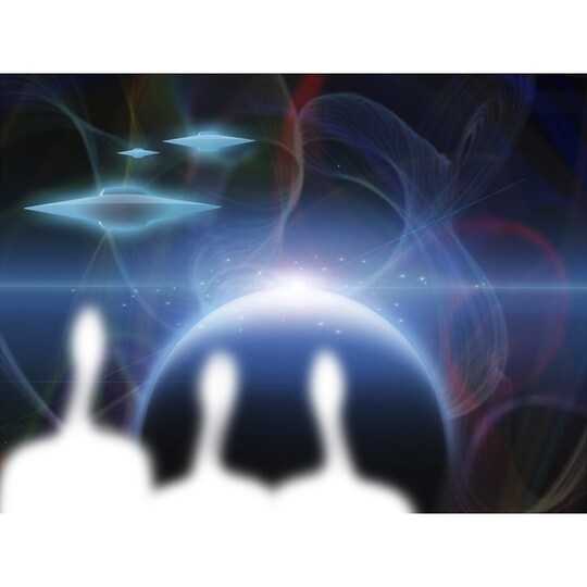 Aliens And Alien Planet With Ships Poster Print By Bruce Rolff/Stocktrek Images